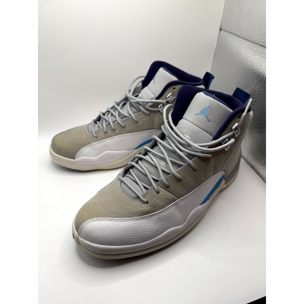 Air Jordan 12 Retro 130690-007 Men's 11 Basketball Shoes Gray White Blue Sneaker